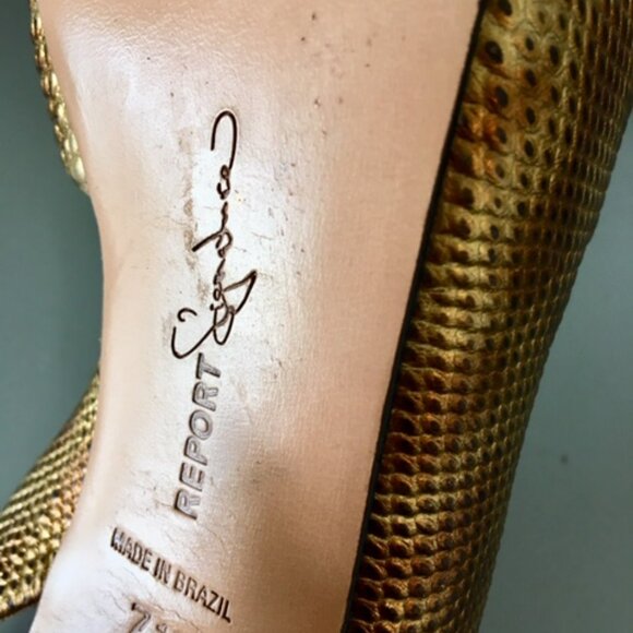 Report Signature Gold Gala platform cheetah print leather size 7.5 shoes - Picture 13 of 15
